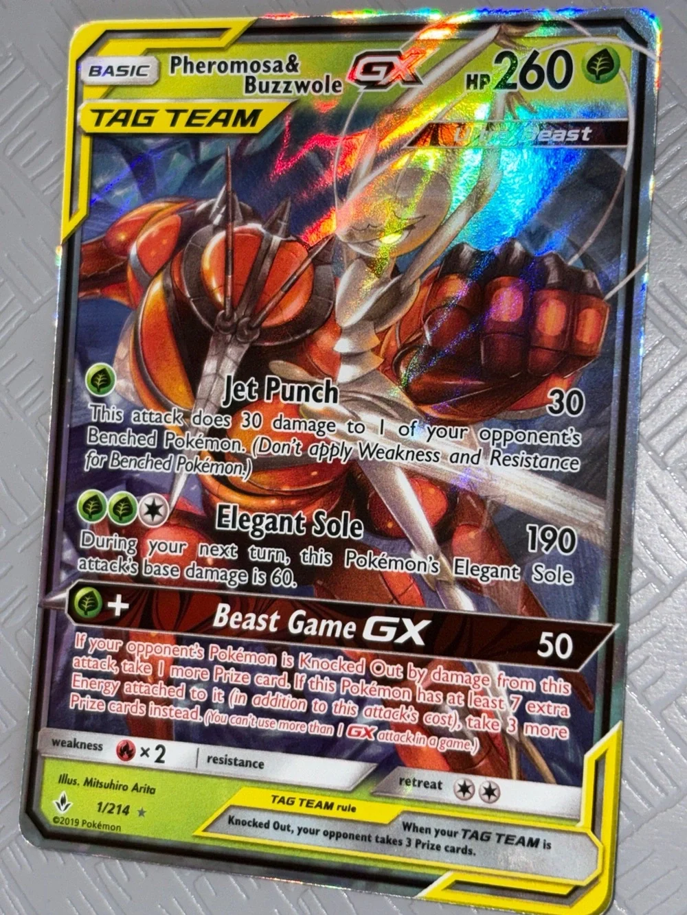 Pheromosa & Buzzwole GX 1/214 Unbroken Bonds TAG TEAM